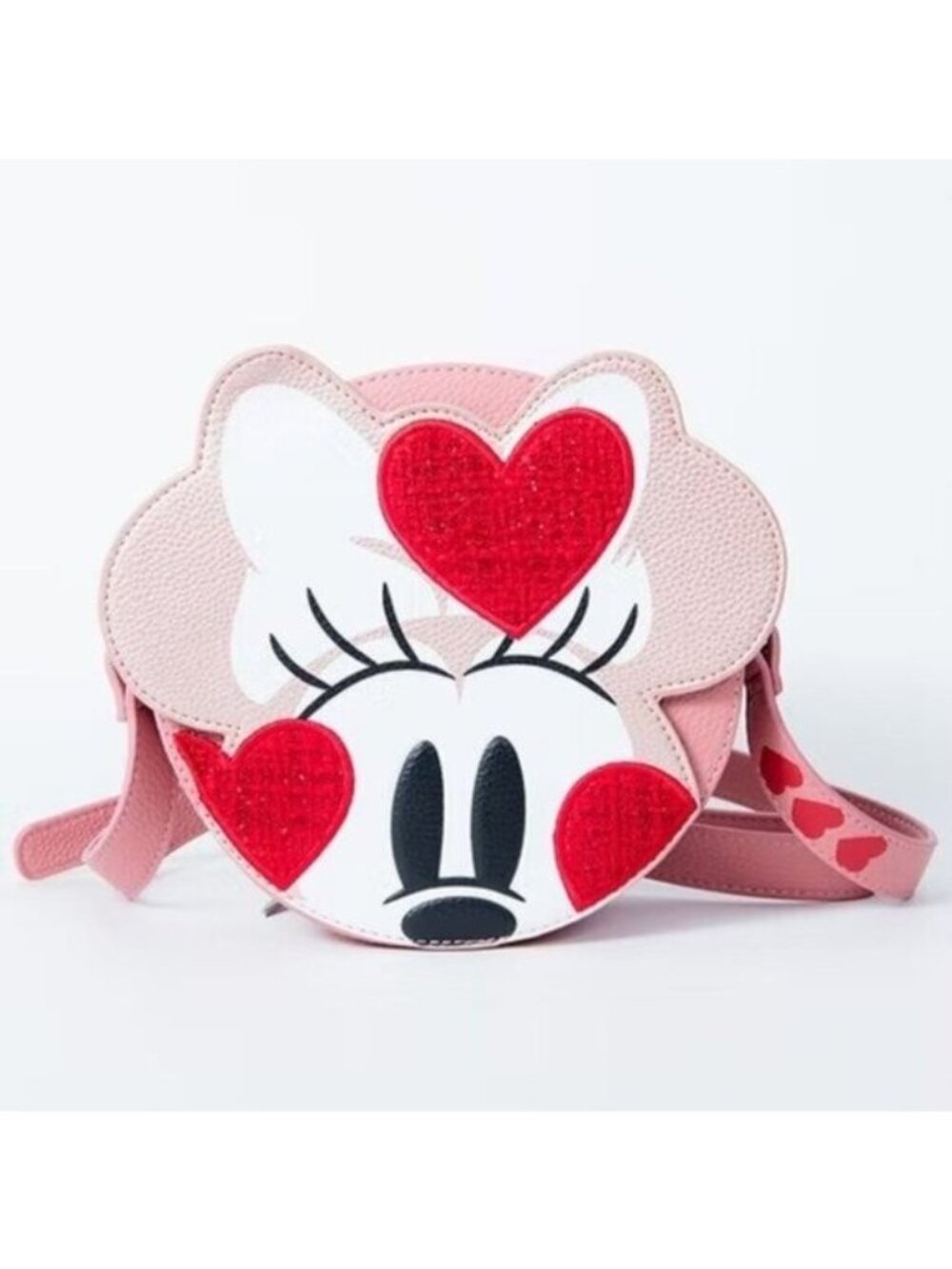 Danielle Nicole Disney Minnie Mouse Hearts Crossbody Bag Pink Red Valentines